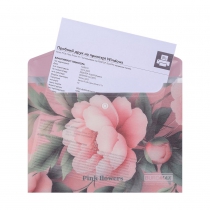 Папка-конверт А5 на кнопці, PEONY ARABESKI, напівпрозора, рожева Buromax BM.3919-10