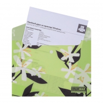 Папка-конверт А5 на кнопці, PLUMERIA ARABESKI, напівпрозора, салатова Buromax BM.3919-15