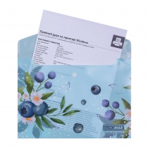 Папка-конверт А5 на кнопці, BLUEBERRY ARABESKI, напівпрозора, морська хвиля Buromax BM.3919-17