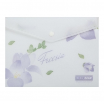 Папка-конверт А5 на кнопці, FREESIA ARABESKI, напівпрозора, бузкова Buromax BM.3919-26