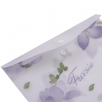 Папка-конверт А5 на кнопці, FREESIA ARABESKI, напівпрозора, бузкова Buromax BM.3919-26