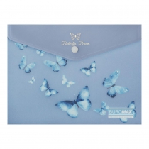 Папка-конверт А5 на кнопці, SKY ARABESKI, напівпрозора,електрик Buromax BM.3919-45