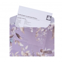 Папка-конверт А5 на кнопці, LILAC ARABESKI, напівпрозора, сливова Buromax BM.3919-48