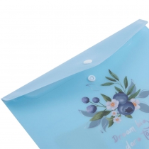 Папка-конверт А5 на кнопці, BLUEBERRY ARABESKI, напівпрозора,аквамарин Buromax BM.3919-52