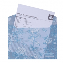 Папка-конверт А5 на кнопці, GLADE ARABESKI, напівпрозора, синьо-сіра Buromax BM.3919-95