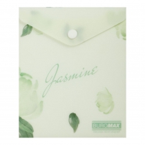 Папка-конверт А6 на кнопці, JASMINE ARABESKI, напівпрозора, м'ятна Buromax BM.3922-38