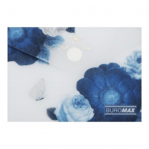 Папка-конверт А7 на кнопці, SHADES ARABESKI, напівпрозора, темно-синя Buromax BM.3923-03