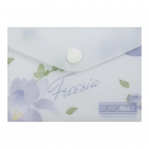 Папка-конверт А7 на кнопці, FREESIA ARABESKI, напівпрозора, бузкова Buromax BM.3923-26