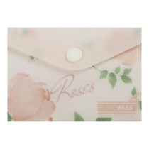 Папка-конверт А7 на кнопці, RAMIRA ARABESKI, напівпрозора, коралова Buromax BM.3923-27