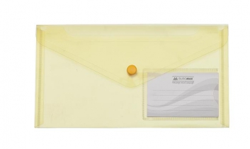 Папка-конверт на кнопці, DL (240x130мм) TRAVEL, жовта Buromax BM.3938-08