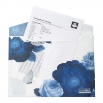 Папка-конверт А4 на кнопці, SHADES ARABESKI, напівпрозора, темно-синя Buromax BM.3943-03