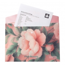 Папка-конверт А4 на кнопці, PEONY ARABESKI, напівпрозора, рожева Buromax BM.3943-10