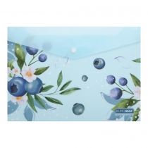Папка-конверт А4 на кнопці, BLUEBERRY ARABESKI, напівпрозора, морська хвиля Buromax BM.3943-17