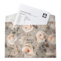 Папка-конверт А4 на кнопці, ROSES ARABESKI, напівпрозора, світло-сіра Buromax BM.3943-20