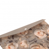 Папка-конверт А4 на кнопці, ROSES ARABESKI, напівпрозора, світло-сіра Buromax BM.3943-20