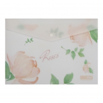 Папка-конверт А4 на кнопці, RAMIRA ARABESKI, напівпрозора, коралова Buromax BM.3943-27