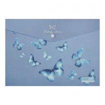 Папка-конверт А4 на кнопці, SKY ARABESKI, напівпрозора,електрик Buromax BM.3943-45