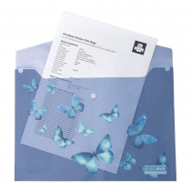 Папка-конверт А4 на кнопці, SKY ARABESKI, напівпрозора,електрик Buromax BM.3943-45