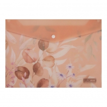 Папка-конверт А4 на кнопці, PEACH ARABESKI, напівпрозора, персикова Buromax BM.3943-46