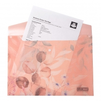 Папка-конверт А4 на кнопці, PEACH ARABESKI, напівпрозора, персикова Buromax BM.3943-46