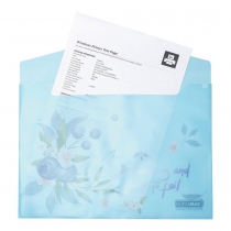Папка-конверт А4 на кнопці, BLUEBERRY ARABESKI, напівпрозора,аквамарин Buromax BM.3943-52