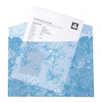 Папка-конверт А4 на кнопці, GLADE ARABESKI, напівпрозора, синьо-сіра Buromax BM.3943-95