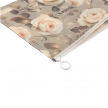 Папка-конверт А4 на zip-блискавці, ROSES ARABESKI, напівпрозора, світло-сіра Buromax BM.3948-20