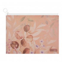 Папка-конверт А4 на zip-блискавці, PEACH ARABESKI, напівпрозора, персикова Buromax BM.3948-46