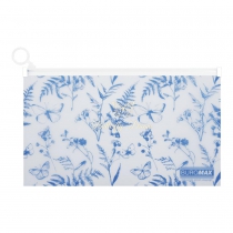 Папка-конверт DL на zip-блискавці, FERN ARABESKI, напівпрозора, блакитна Buromax BM.3949-14