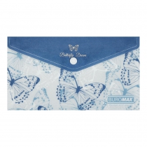 Папка-конверт DL на кнопці, MACHAON ARABESKI, напівпрозора, синя Buromax BM.3952-02