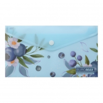 Папка-конверт DL на кнопці, BLUEBERRY ARABESKI, напівпрозора, морська хвиля Buromax BM.3952-17