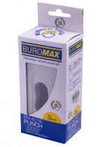 Дырокол пластиковый RUBBER TOUCH(до 10арк.), серый Buromax BM.4016-09