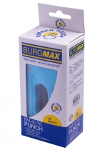 Дырокол пластиковый RUBBER TOUCH(до 10арк.), голубой Buromax BM.4016-14