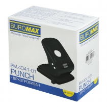 Дырокол металлический, до 40 л., мм, 135х110х130 мм,черный Buromax BM.4041-01