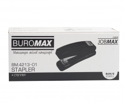 Степлер пластиковый, JOBMAX, 15 л., (скобы №24/6), черный Buromax BM.4213-01