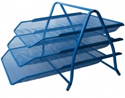 Лоток для паперів 3 в 1, 350x295x270мм, металевий, синій Buromax BM.6252-02