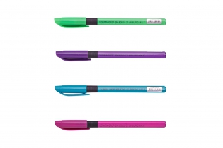 Ручка масляна SONATA GRIP, 0,5 мм, гум. грип, тригр. корпус, сині чорнила Buromax BM.8355-01