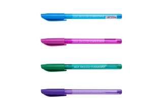 Ручка масляная SILK, 0.5 мм, тригр. корпус, синие чернила Buromax BM.8358-01