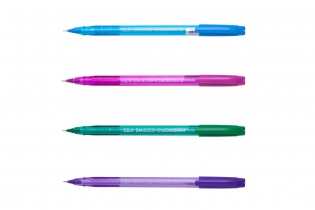 Ручка масляна SILK, 0.5 мм, тригр. корпус, сині чорнила Buromax BM.8358-01