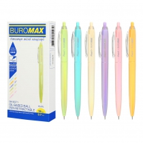 Ручка масляна автоматична PEARL, 0,7 мм, ассорті корпусів, сині чорнила Buromax BM.8371