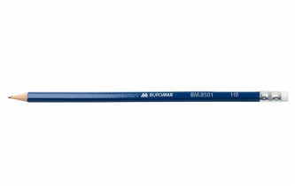 Олівець графітовий НВ, асорті, з гумкою, туба Buromax BM.8501