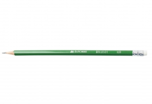 Олівець графітовий НВ, асорті, з гумкою, туба Buromax BM.8501