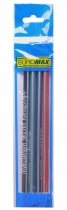 Олівець графітовий НВ, трикутний, асорті, з гумкою, блістер Buromax BM.8510-4