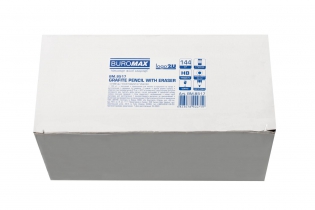 Карандаш графитовый L2U, HB, белый, с резинкой, карт. коробка 144шт. Buromax BM.8517