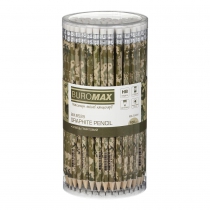 Олівець графітовий MILITARY, асорті, з гумкою, туба - 100 шт. Buromax BM.8528