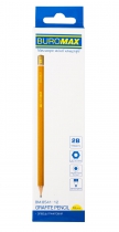 Карандаш графитовый PROFESSIONAL 2B, желтый, без резинки, коробка 12шт. Buromax BM.8541-12