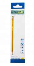 Олівець графітовий PROFESSIONAL 2H, жовтий, без гумки, коробка 12шт. Buromax BM.8545-12