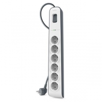 Удлинитель-фильтр сетевой Belkin 6хТип F, 3x1.5мм кв, 16А, защитой от перенапряжения, 2м, белый BSV603VF2M-V2