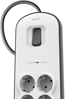 Удлинитель-фильтр сетевой Belkin 6хТип F, 3x1.5мм кв, 16А, 2xUSB-A 2.4A, защитой от перенапряжения, 2м, белый BSV604VF2M-V2