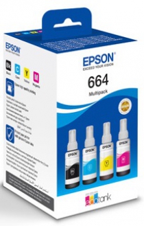 Контейнеры с чернилами Epson L100/L200 Multipack (C,M,Y,Bk) C13T66464A